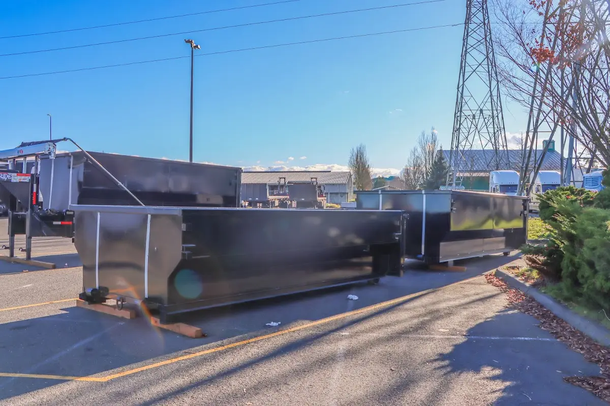 Roll-off dumpster ready for waste disposal at job site for Construction Dumpster Rental in Schuylkill